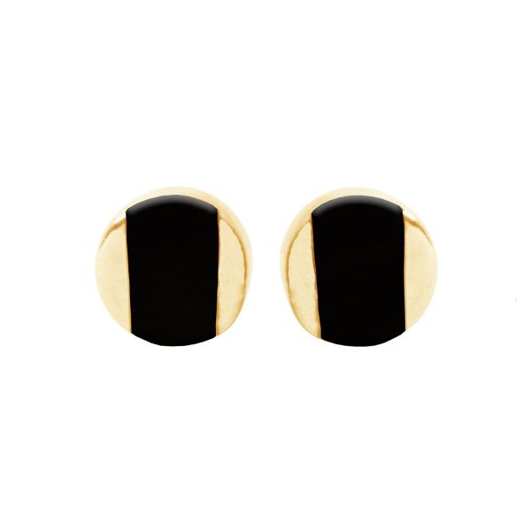 Gold Whitby Jet Stud Earrings