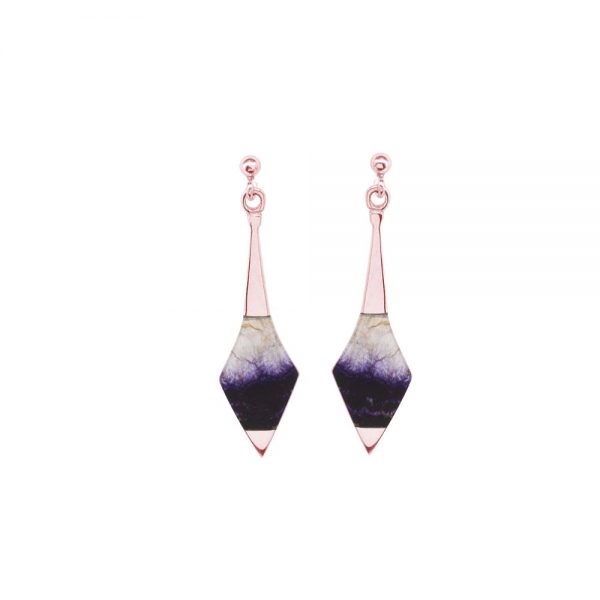 Rose Gold Blue John Drop Earrings