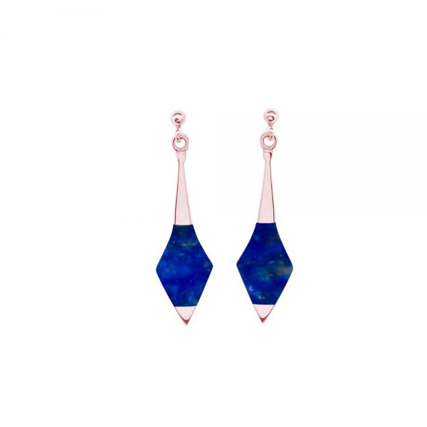 Rose Gold Lapis Drop Earrings