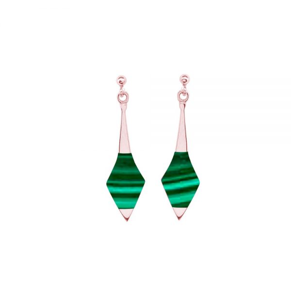 Rose Gold Malachite Drop Earrings