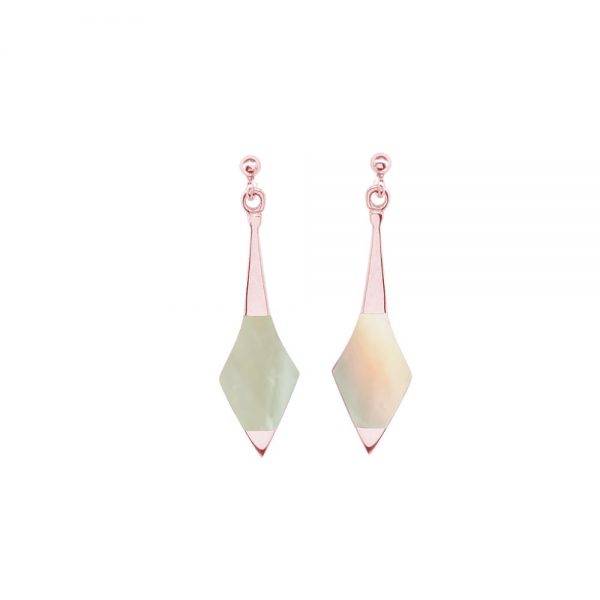 Rose Gold Mother of Pearl Drop Earrings