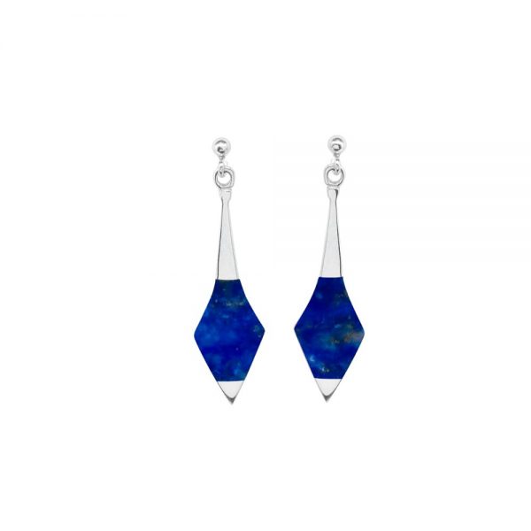 Silver Lapis Drop Earrings