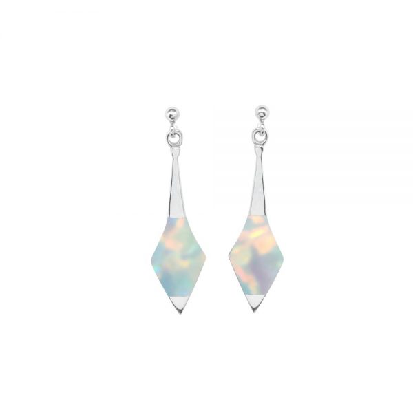 Silver Opalite Sun Ice Drop Earrings