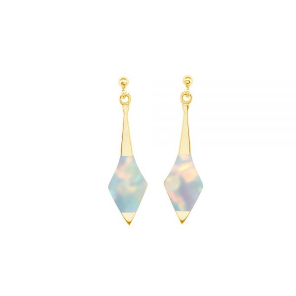 Yellow Gold Opalite Sun Ice Drop Earrings