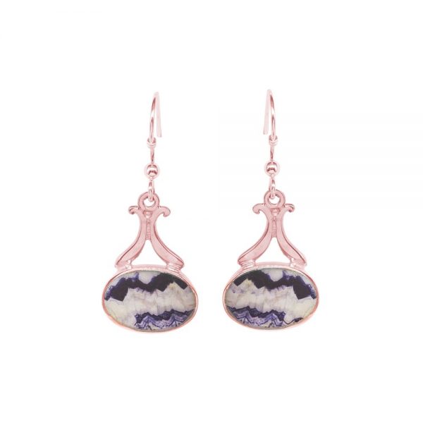 Rose Gold Blue John Drop Earrings