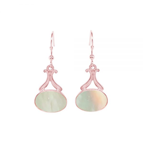 Rose Gold Mother of Pearl Drop Earrings