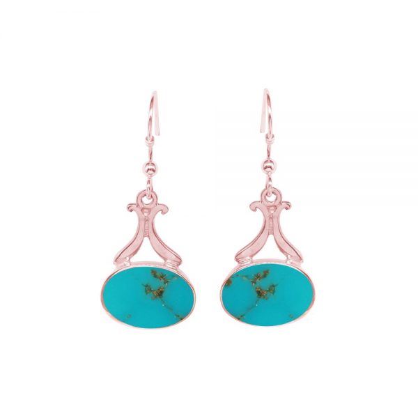 Rose Gold Turquoise Drop Earrings