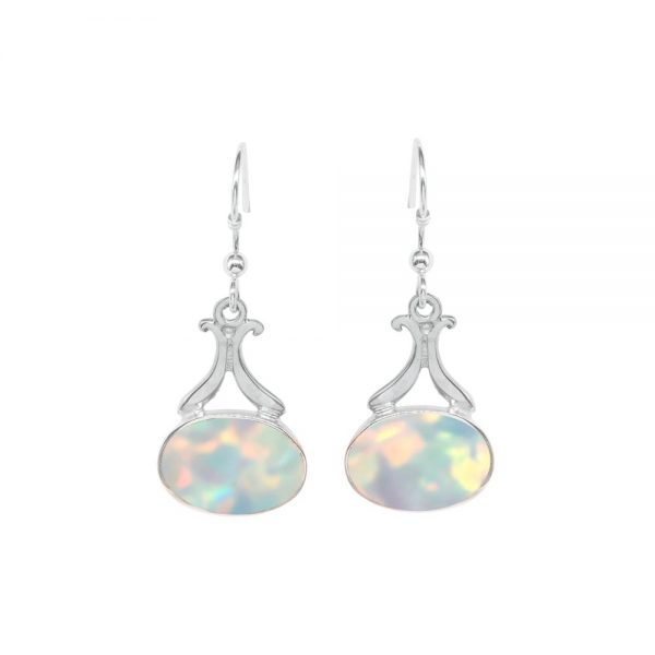 Silver Opalite Sun Ice Drop Earrings