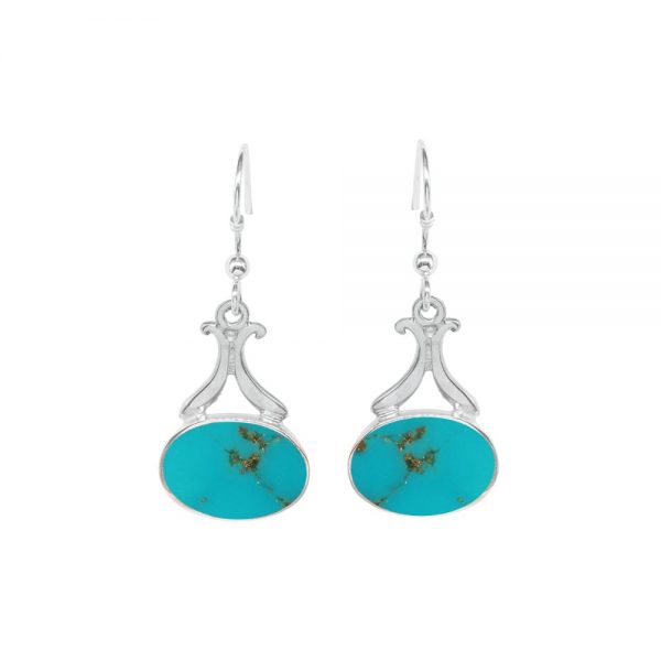 Silver Turquoise Drop Earrings