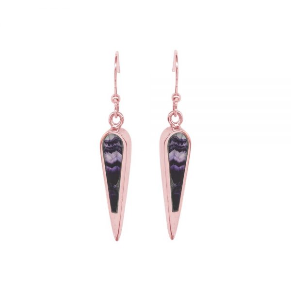 Rose Gold Blue John Drop Earrings