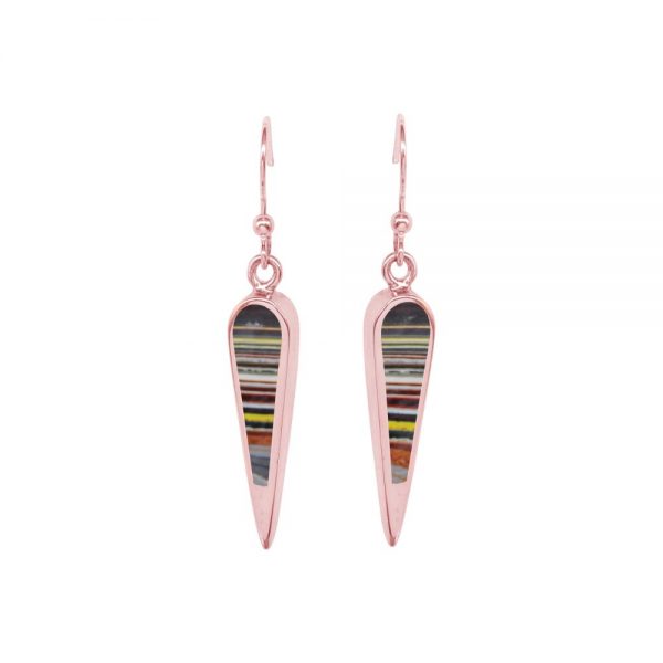 Rose Gold Fordite Drop Earrings