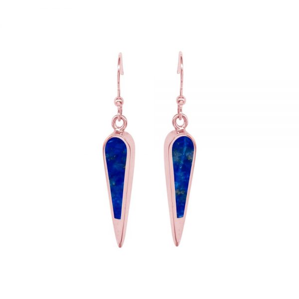 Rose Gold Lapis Drop Earrings