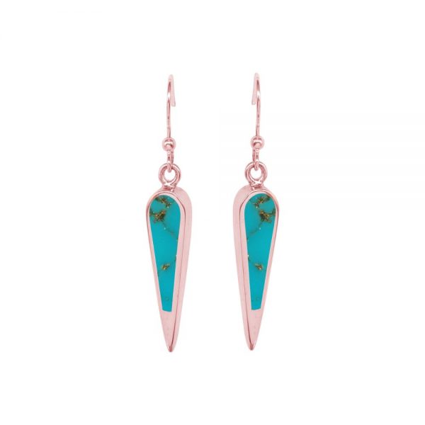 Rose Gold Turquoise Drop Earrings