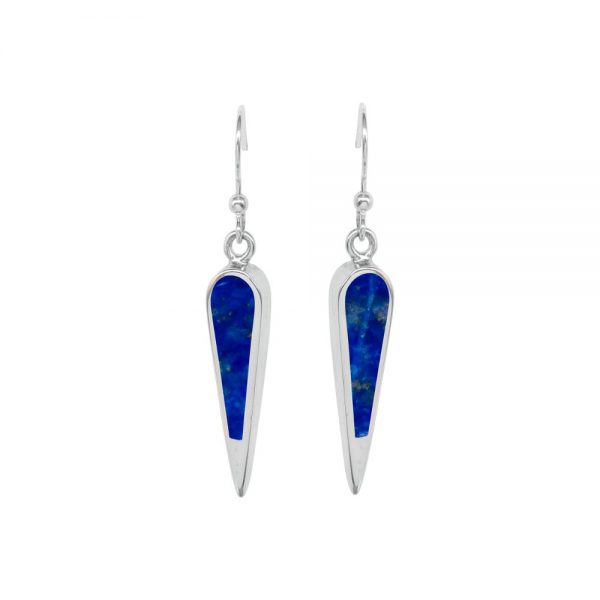 Silver Lapis Drop Earrings