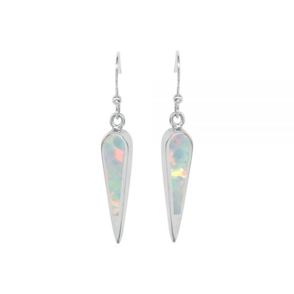 Silver Opalite Sun Ice Drop Earrings