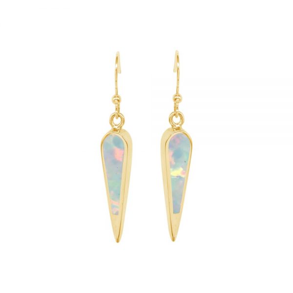 Yellow Gold Opalite Sun Ice Drop Earrings