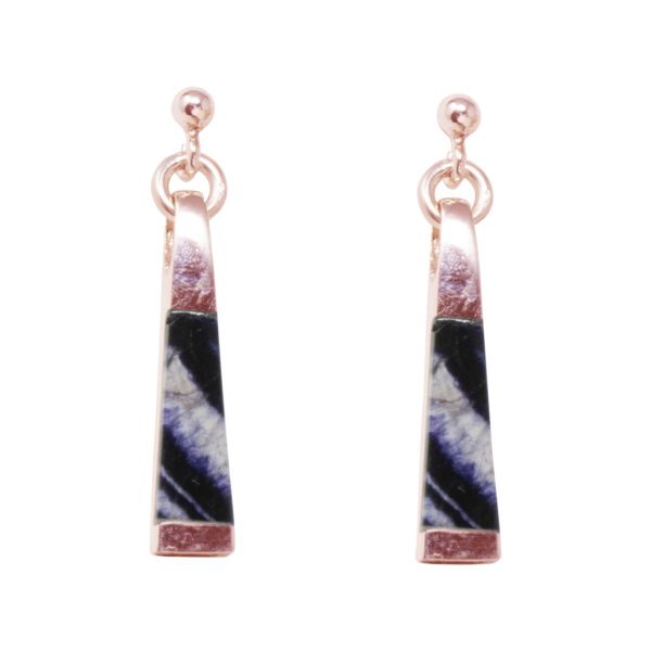 Rose Gold Blue John Drop Earrings