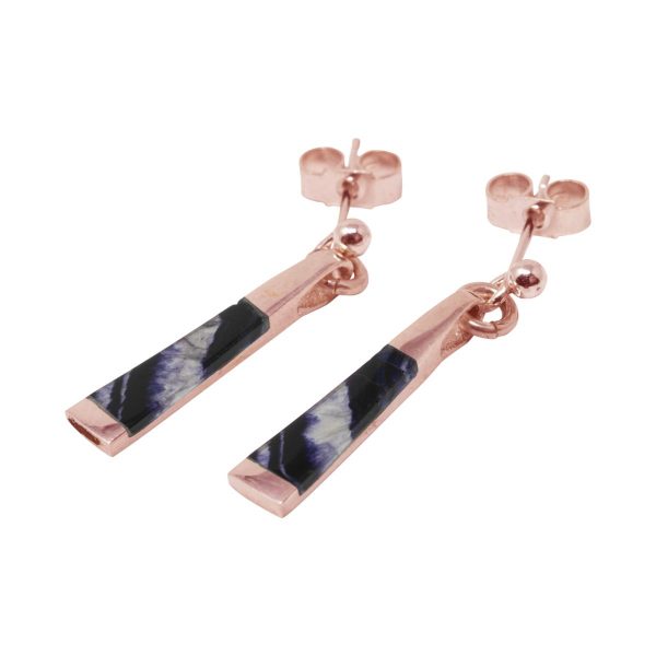 Rose Gold Blue John Drop Earrings