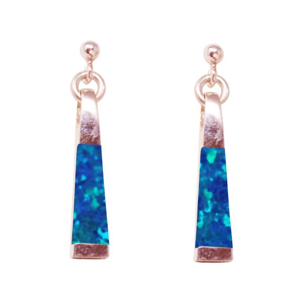 Rose Gold Cobalt Blue Opalite Drop Earrings
