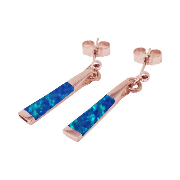 Rose Gold Opalite Cobalt Blue Drop Earrings