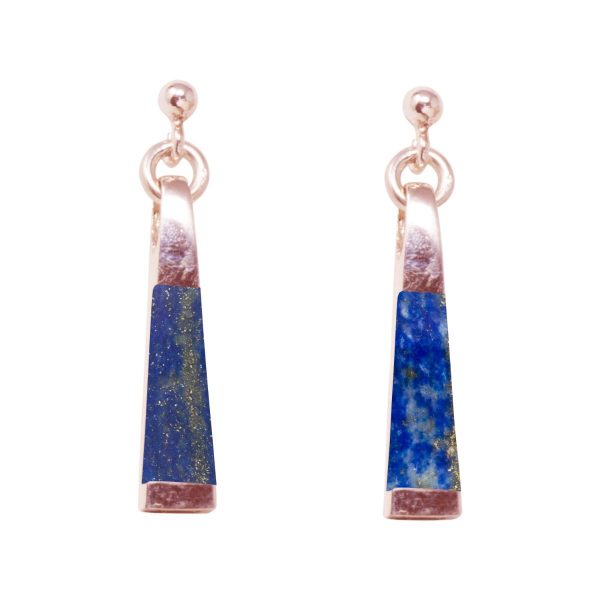 Rose Gold Lapis Drop Earrings