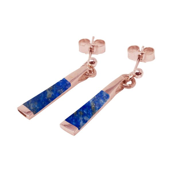 Rose Gold Lapis Drop Earrings