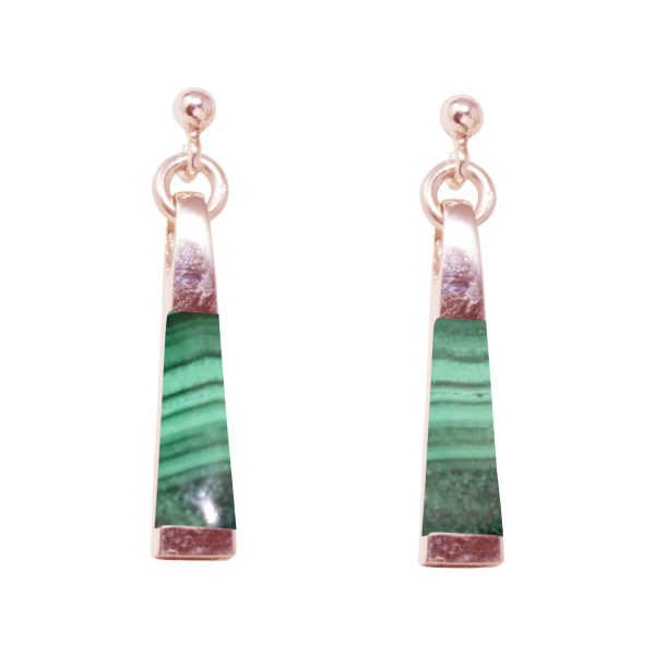 Rose Gold Malachite Drop Earrings