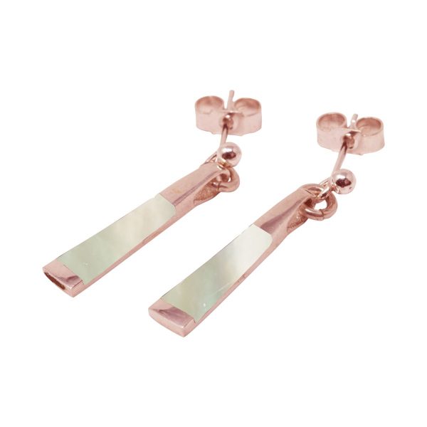 Rose Gold Mother of Pearl Drop Earrings