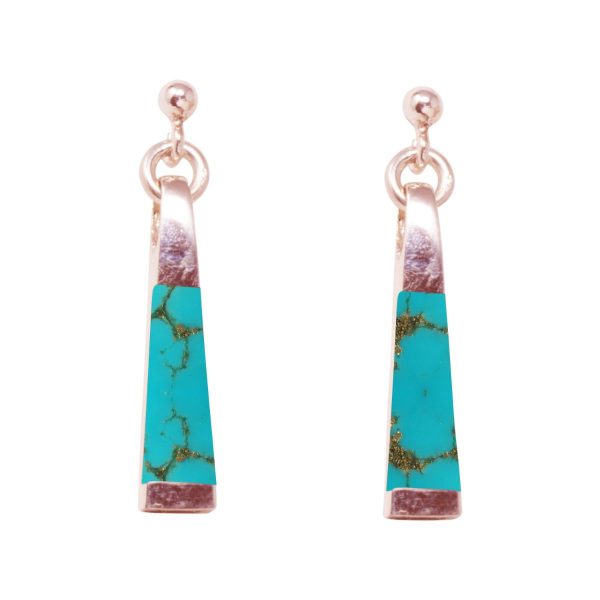 Rose Gold Turquoise Drop Earrings