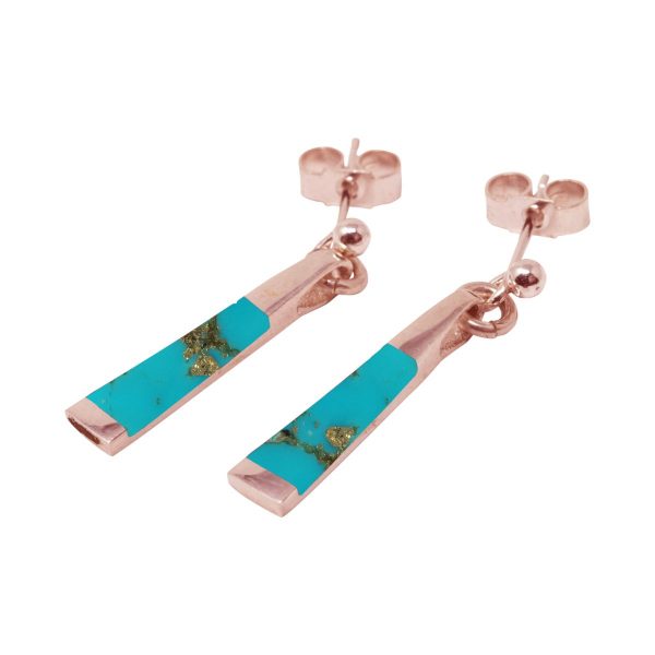 Rose Gold Turquoise Drop Earrings