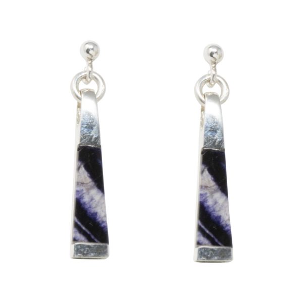 Silver Elegant Blue John Drop Earrings