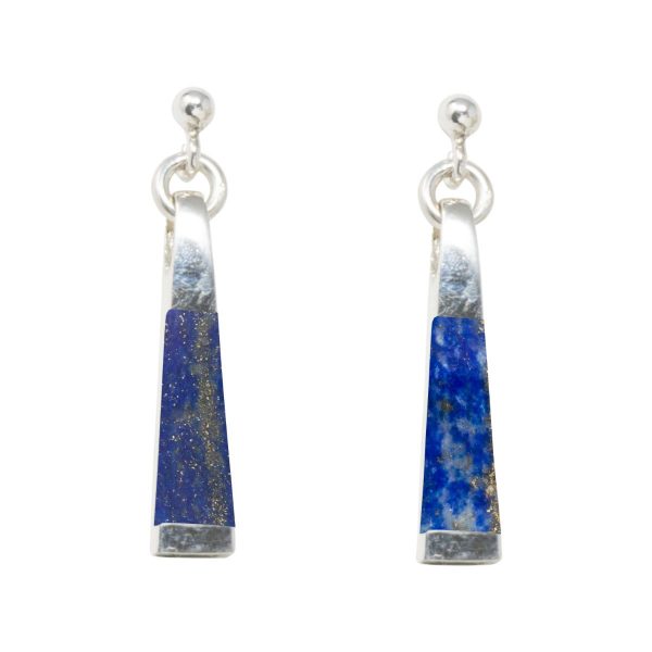 Silver Lapis Drop Earrings