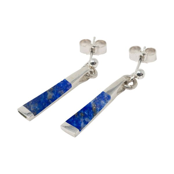 Silver Lapis Drop Earrings