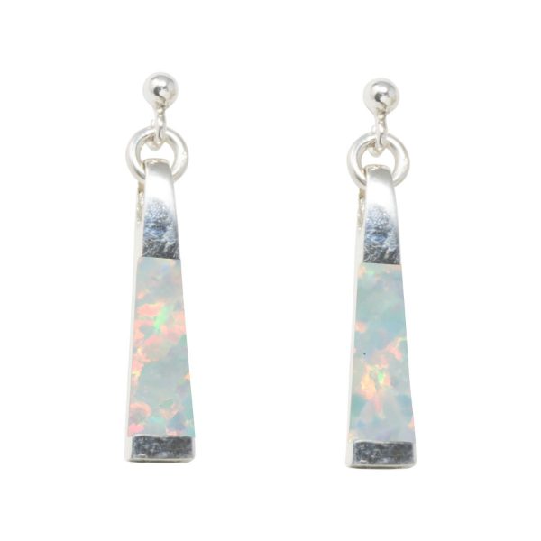 Silver Opalite Sun Ice Drop Earrings