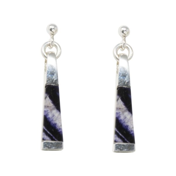 White Gold Blue John Drop Earrings