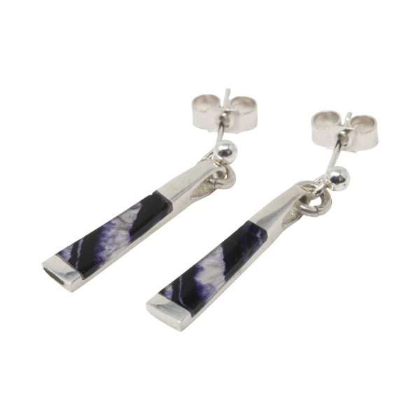 White Gold Blue John Drop Earrings