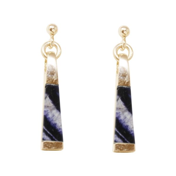 Yellow Gold Blue John Drop Earrings