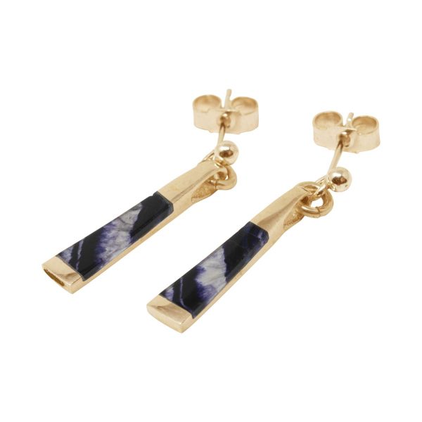 Yellow Gold Blue John Drop Earrings