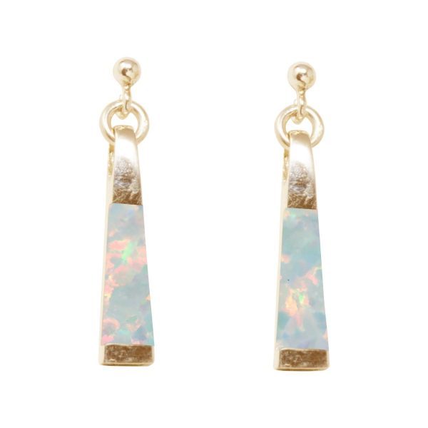 Yellow Gold Opalite Sun Ice Drop Earrings