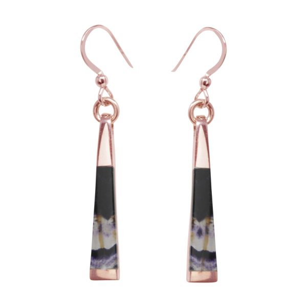 Rose Gold Blue John Drop Earrings