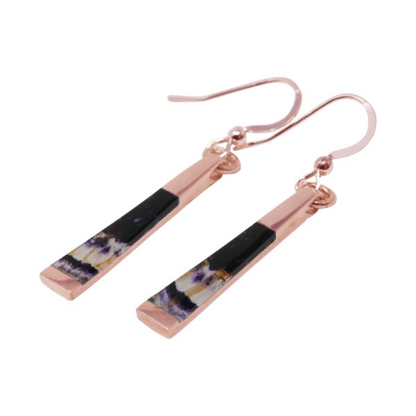 Rose Gold Blue John Drop Earrings