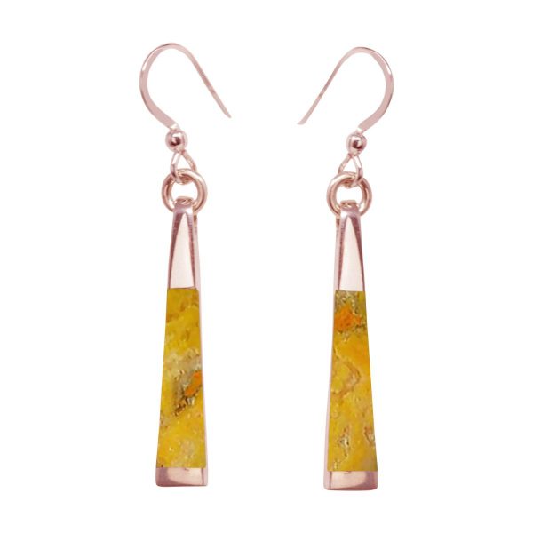 Rose Gold Bumblebee Jasper Drop Earrings