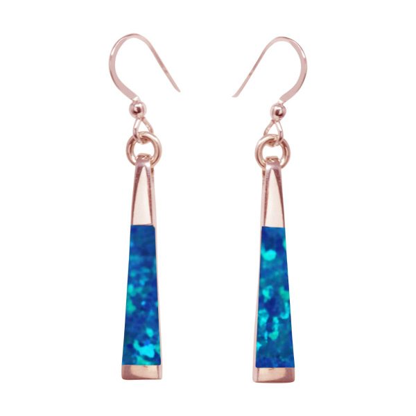 Rose Gold Opalite Cobalt Blue Drop Earrings