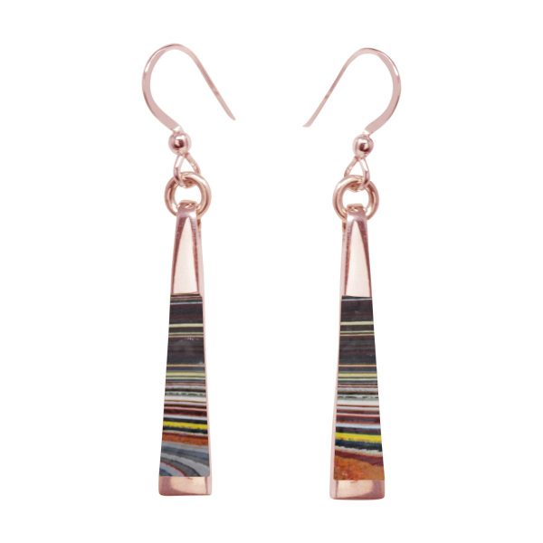 Rose Gold Fordite Drop Earrings