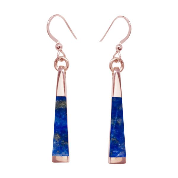 Rose Gold Lapis Drop Earrings