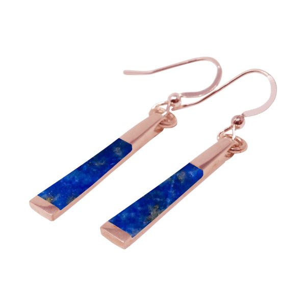 Rose Gold Lapis Drop Earrings