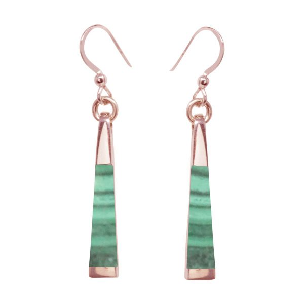 Rose Gold Malachite Drop Earrings