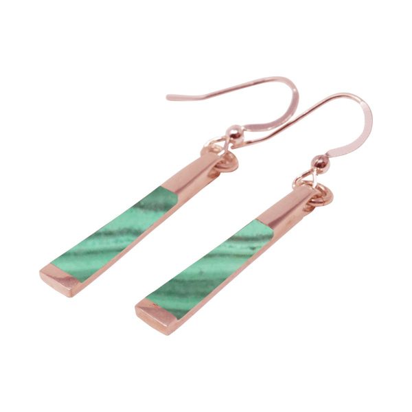 Rose Gold Malachite Drop Earrings