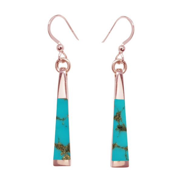 Rose Gold Turquoise Drop Earrings