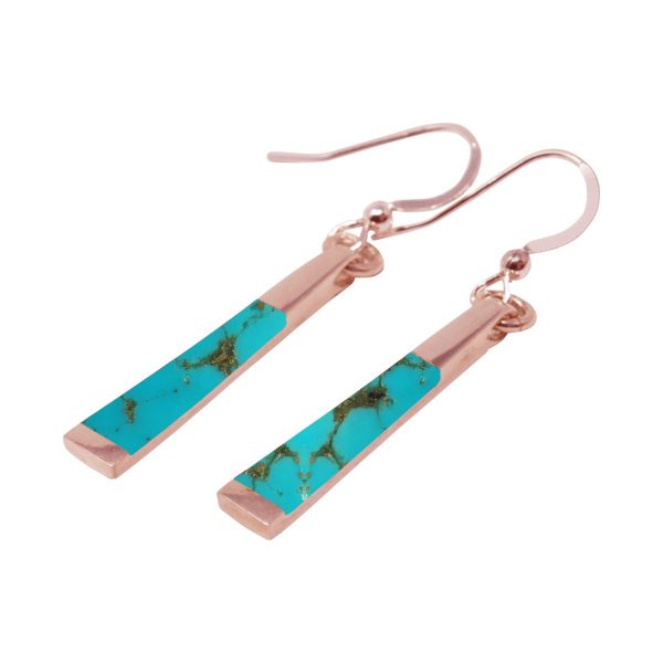 Rose Gold Turquoise Drop Earrings